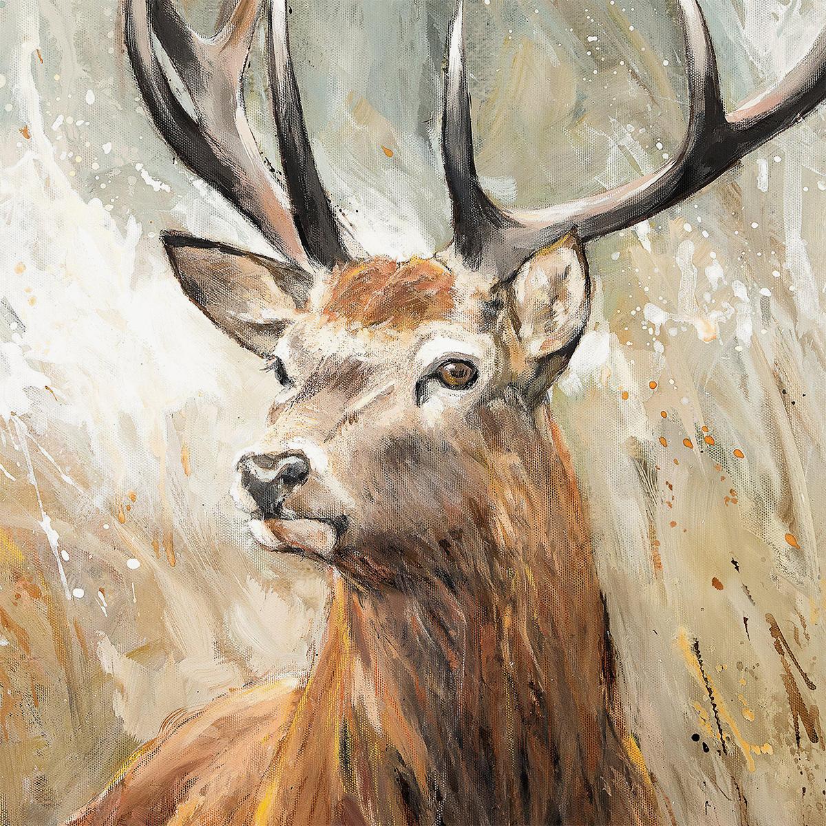 Stately Stag Framed Canvas Wall Art – image 3