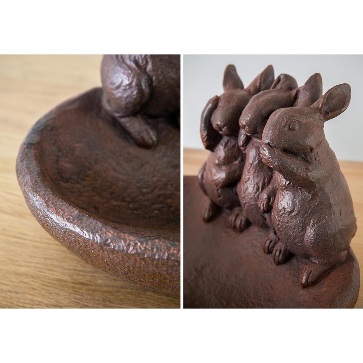 Three Happy Bunnies Birdbath – image 6