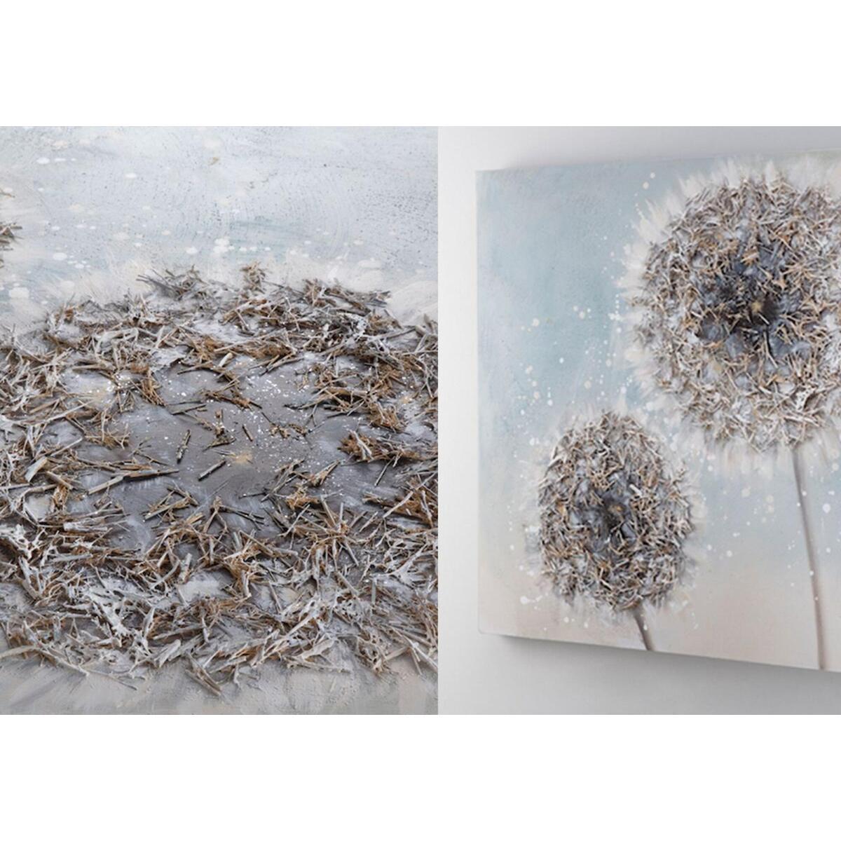 White Dandelion Textured Wall Art II – image 3