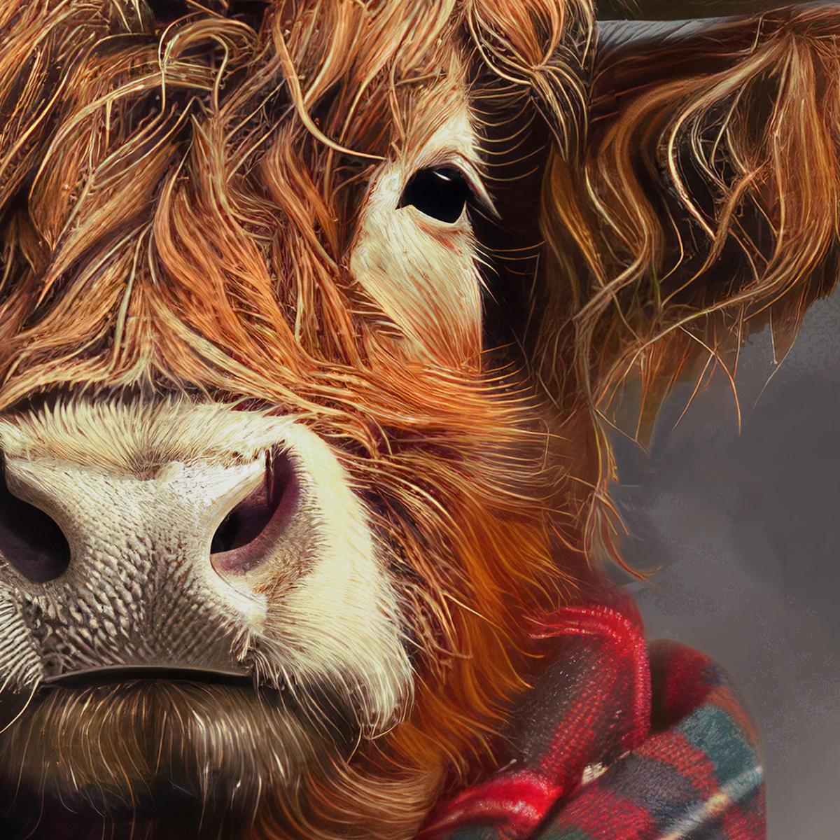 Highland Cow Portrait Framed Wall Art – image 4