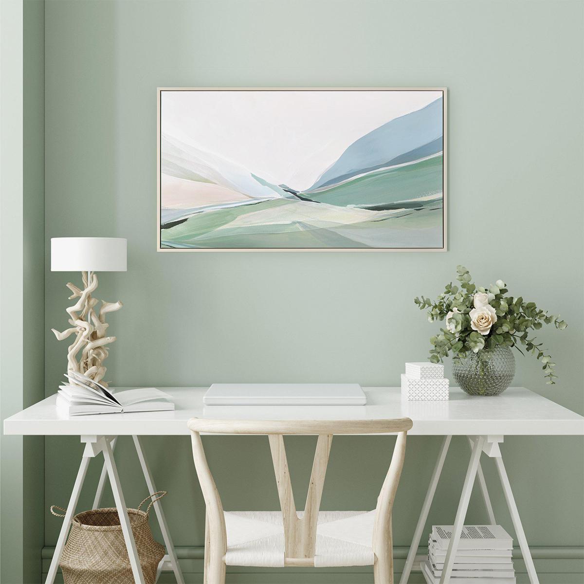 Green Slopes Framed Canvas Wall Art – image 2