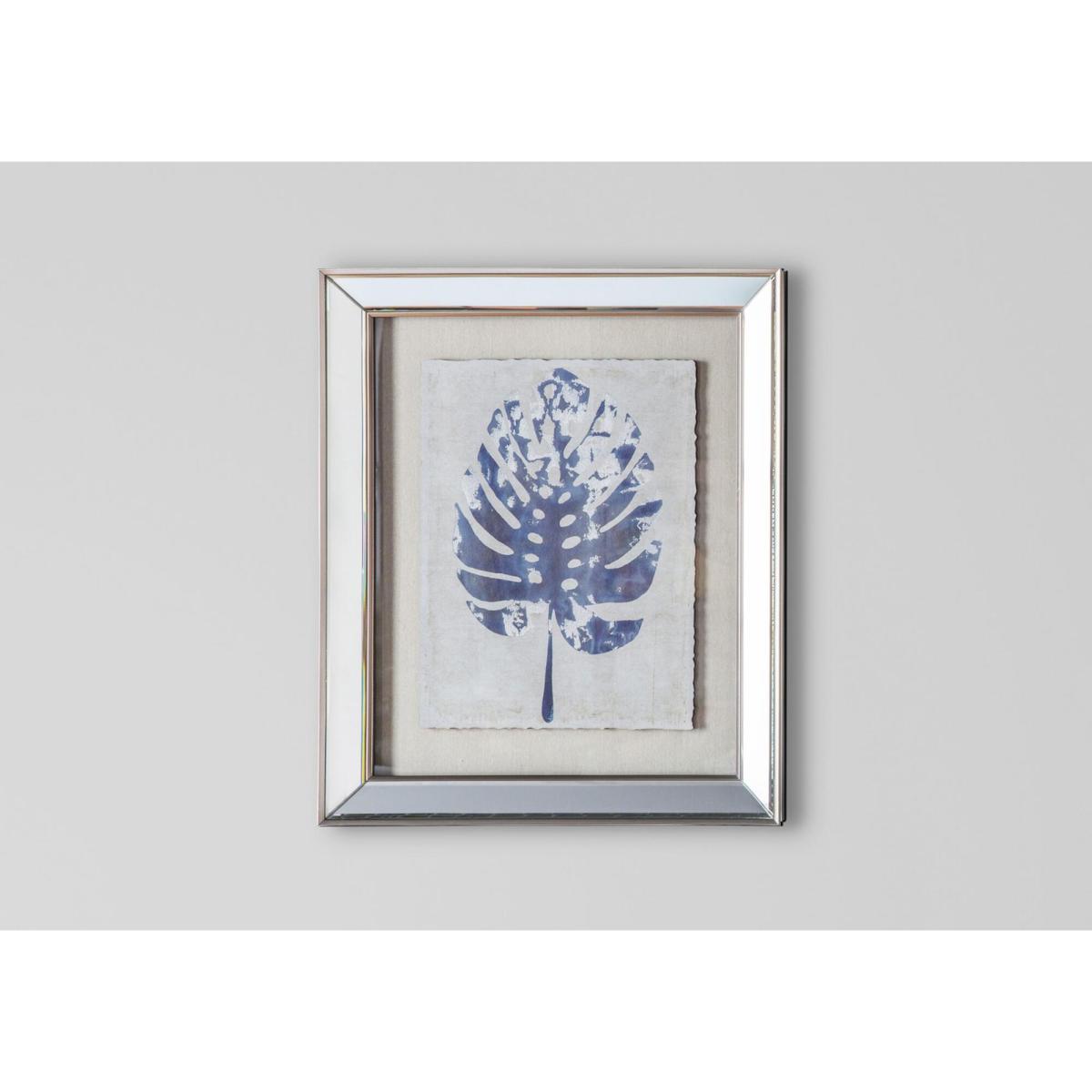 Blue Leaf Framed Wall Art – image 1