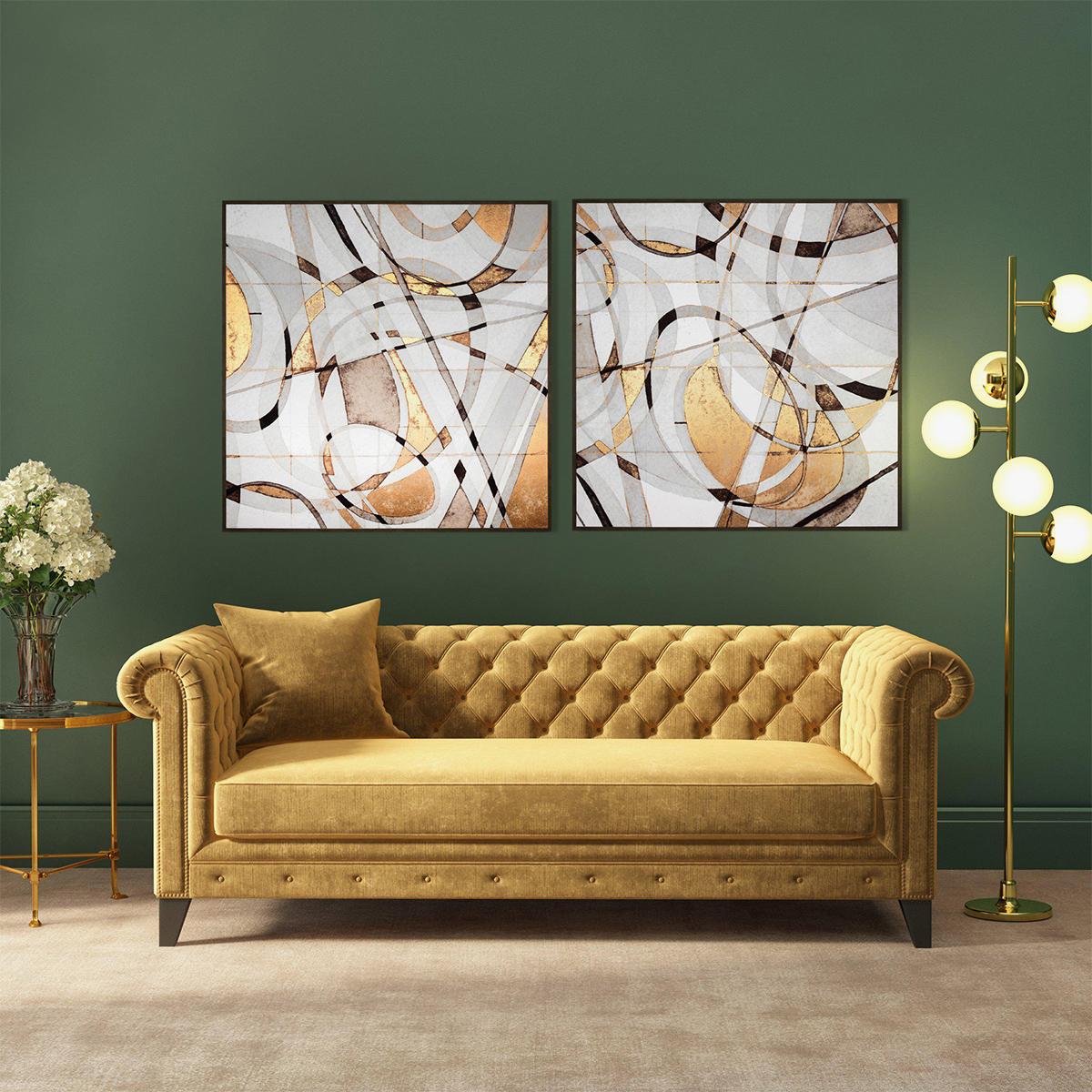 Geometric Duo Framed Canvas Wall Art – image 2
