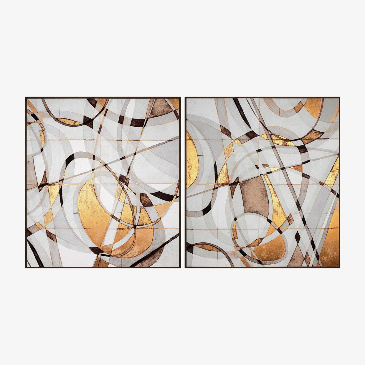 Geometric Duo Framed Canvas Wall Art – image 1