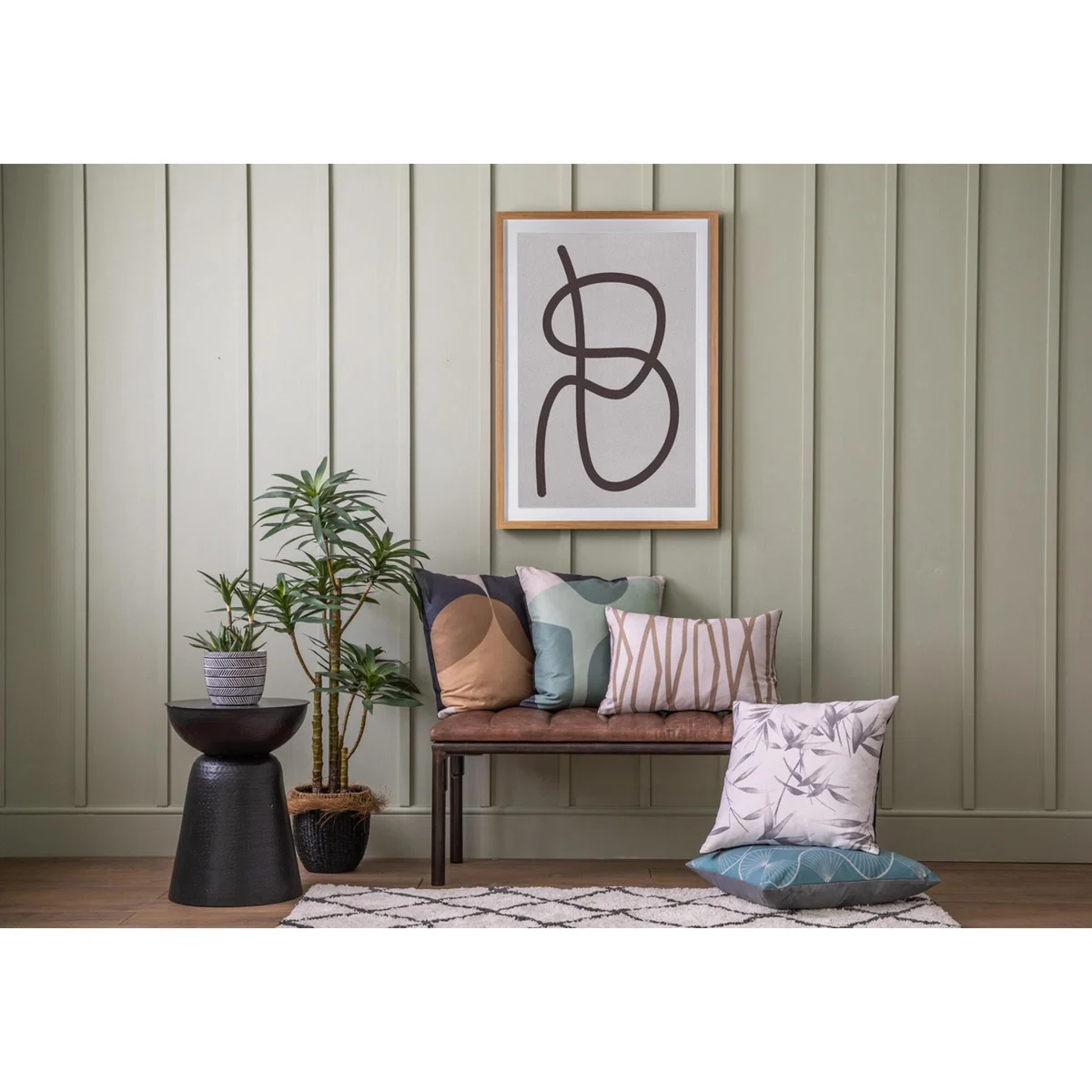 Monochrome Abstract Line Framed Wall Art – image 2