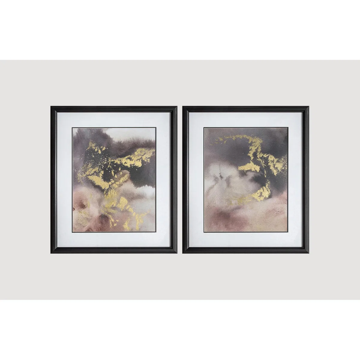 Golden Glow Framed Wall Art, Set of Two – image 1
