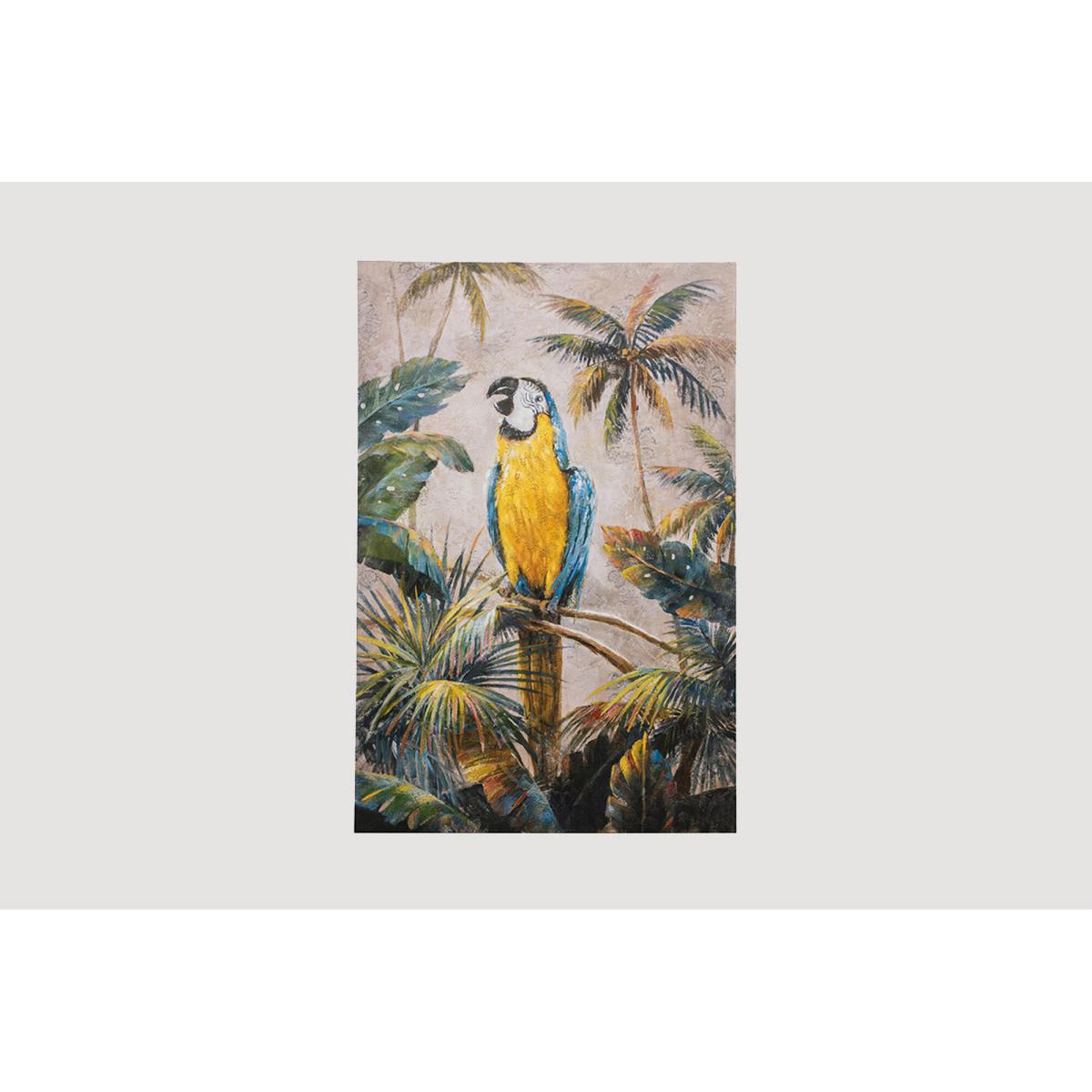 Palm Tree Parrot Canvas Wall Art – image 1