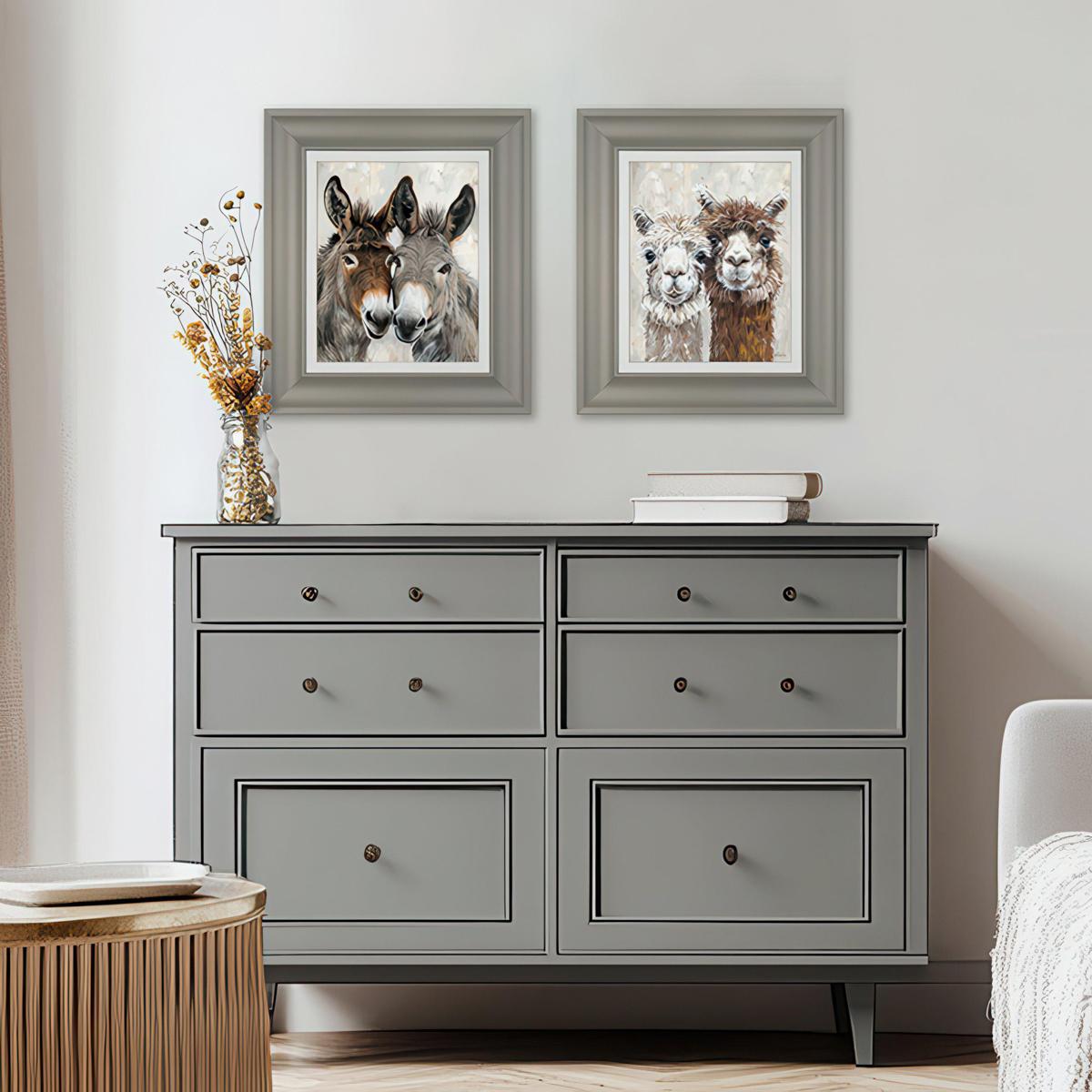 Alpaca and Donkey Duo Framed Art, Set of 2 – image 2
