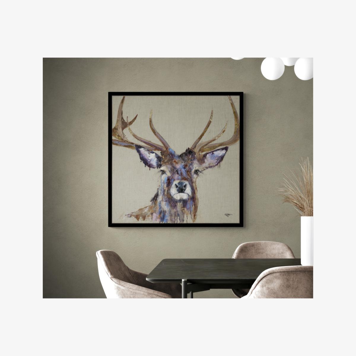 Brindle Stag Wall Art 105x105cm