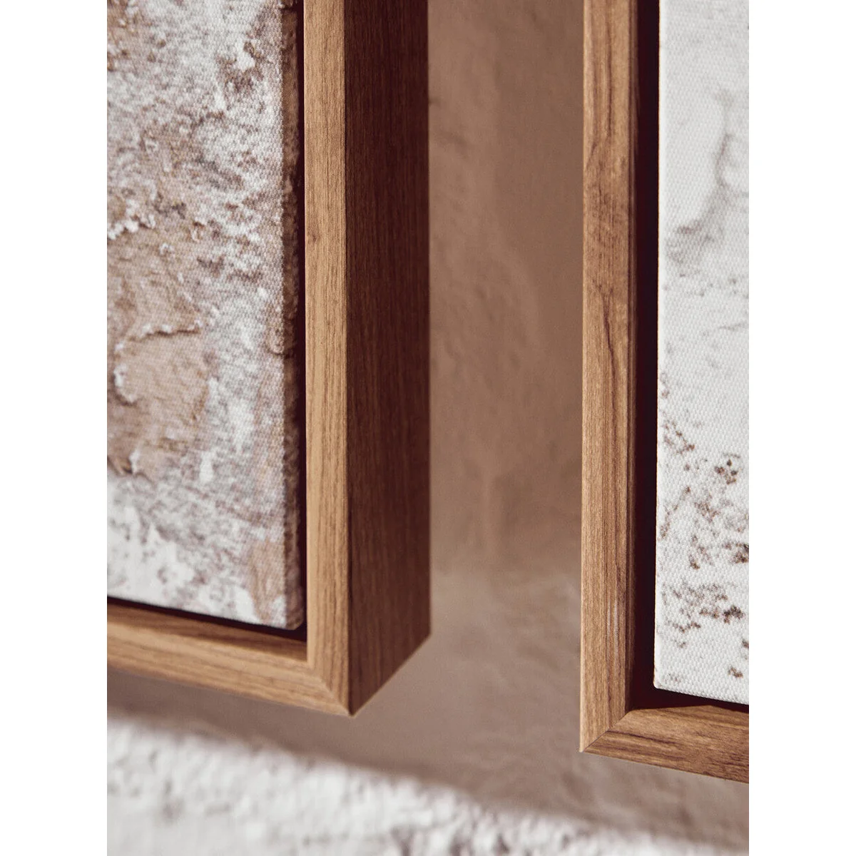 Set of 2 Neutral Tones Textured Wall Art | Astratto – image 7