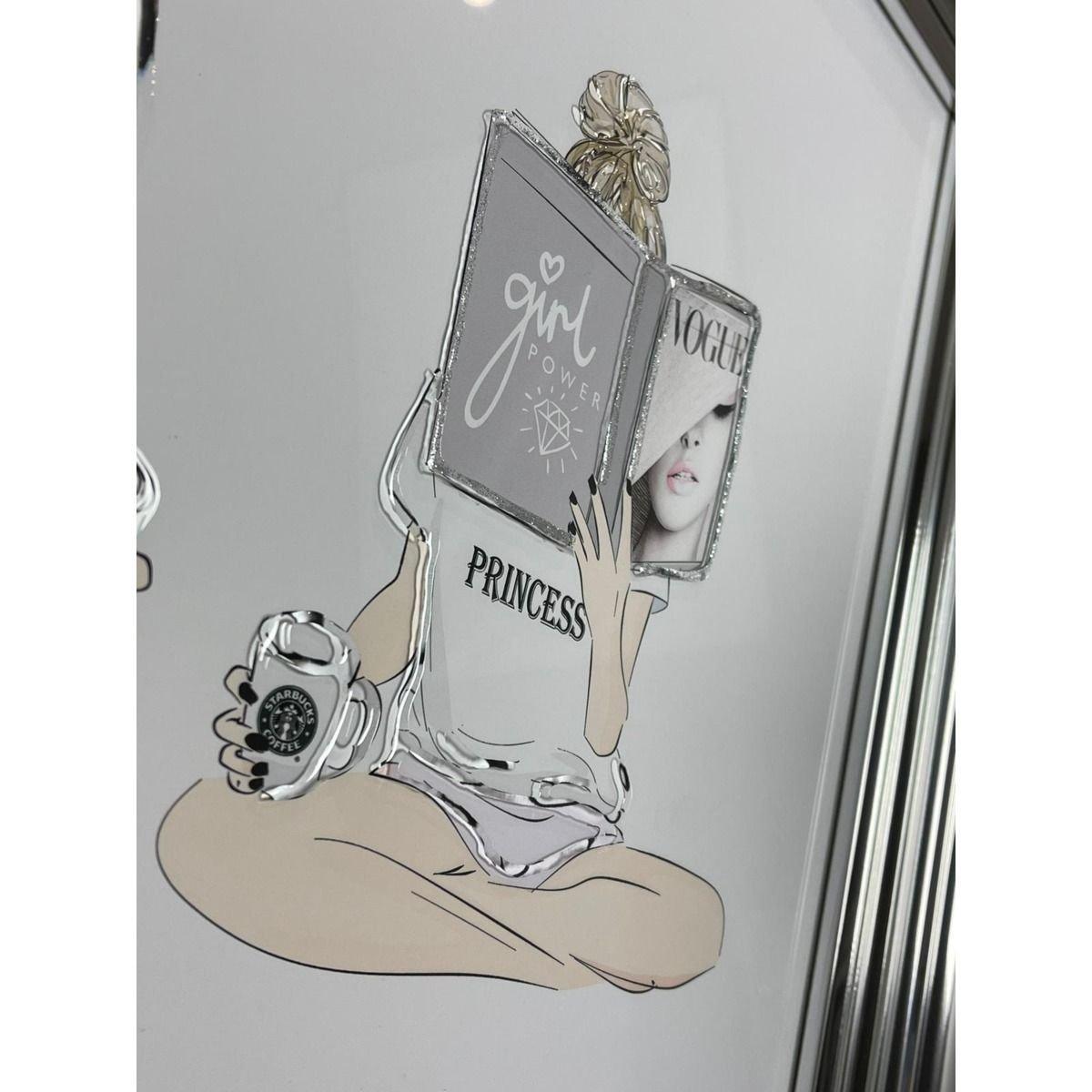 Lockdown Vibes Blonde Liquid Art with Silver Frame 50x40cm – image 2