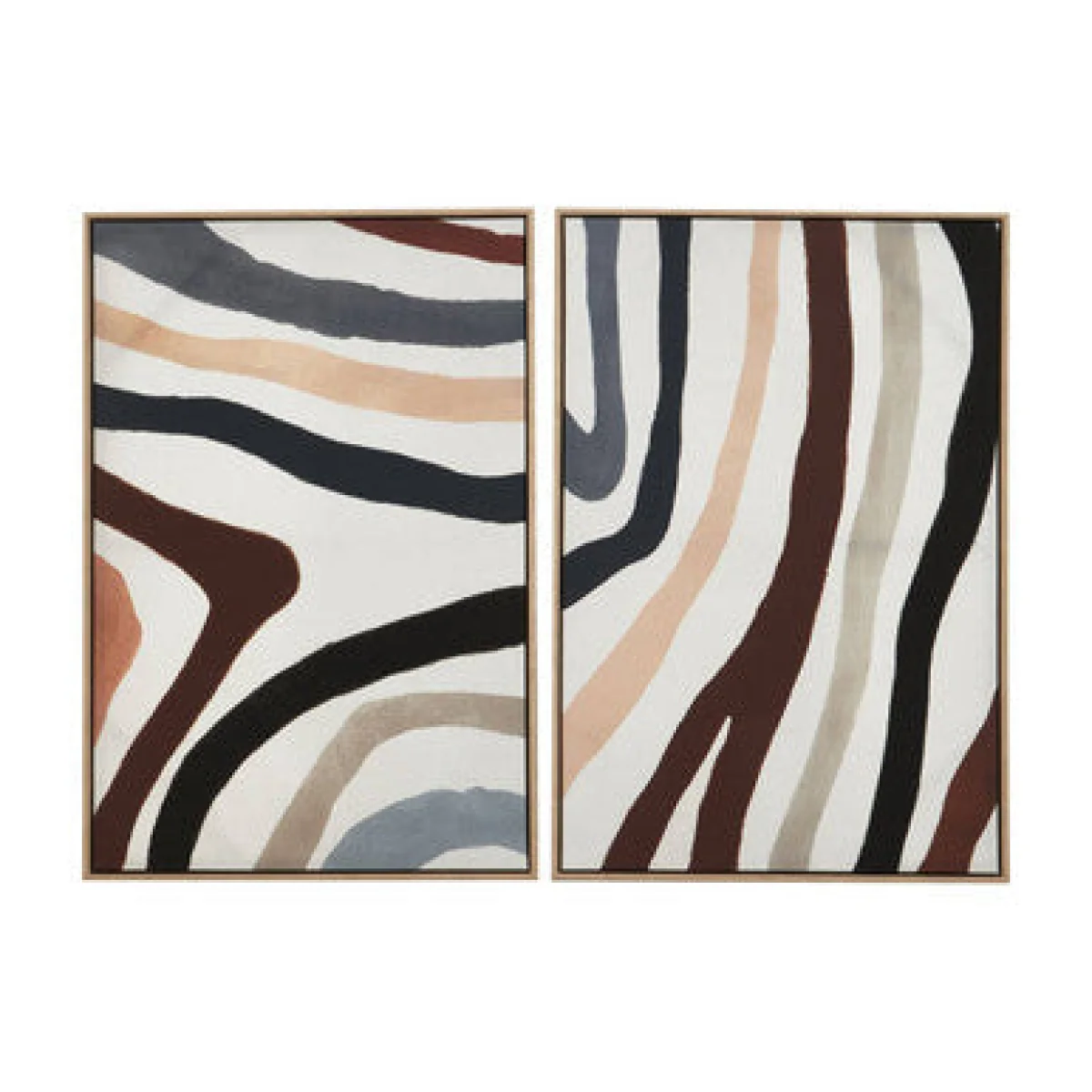 Set of Two Multi Coloured Abstract Wall Art | Astratto – image 2