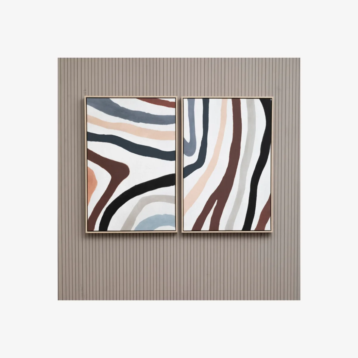 Set of Two Multi Coloured Abstract Wall Art | Astratto – image 1