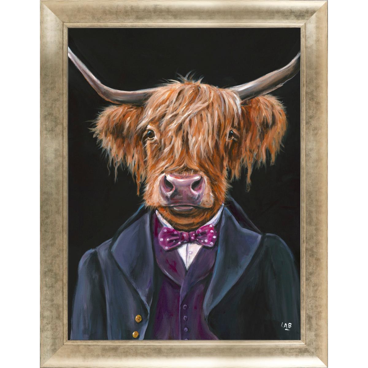 Suited Highland Cow Framed Art – image 2