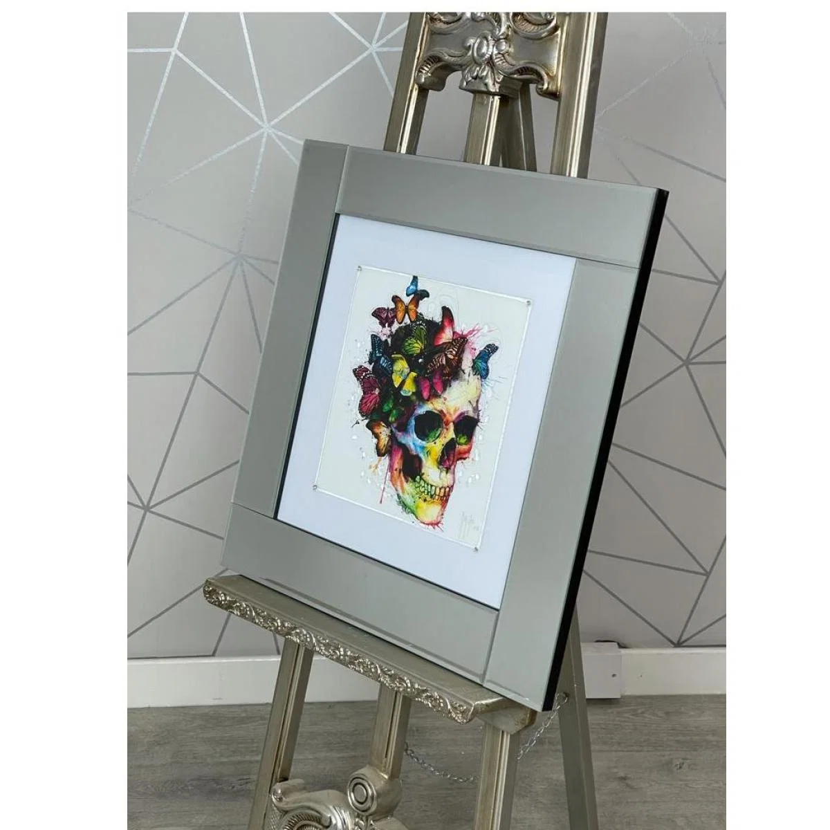 Les Couleurs Liquid Art with Mirrored Frame 56x56cm