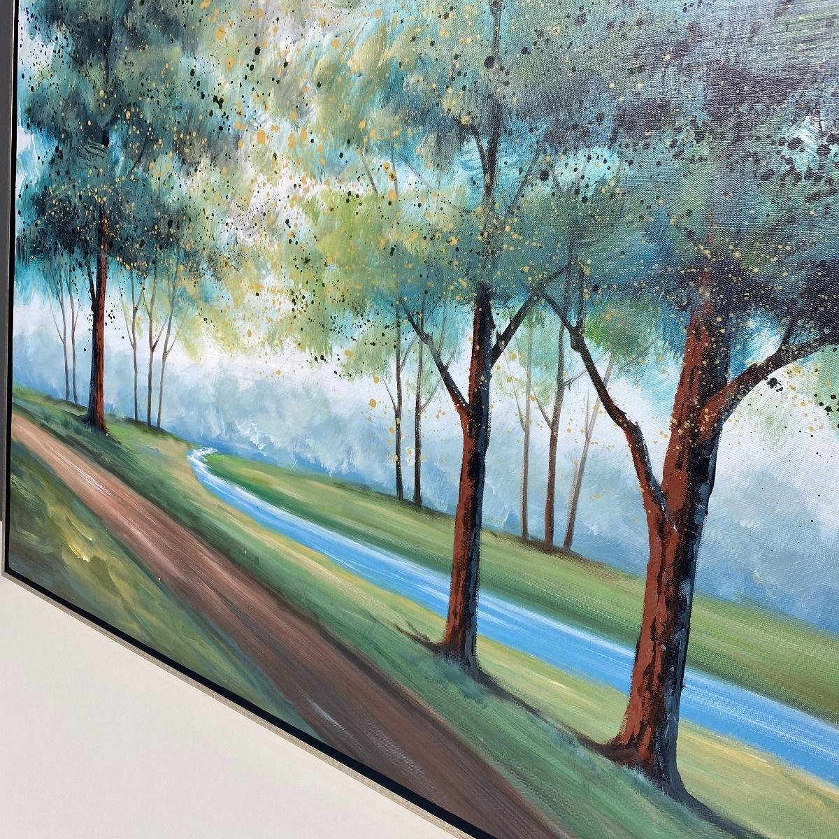 Treelines Painted Canvas with Silver Frame 80x100 – image 2