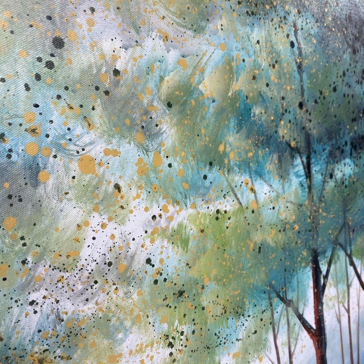 Treelines Painted Canvas with Silver Frame 80x100 – image 4