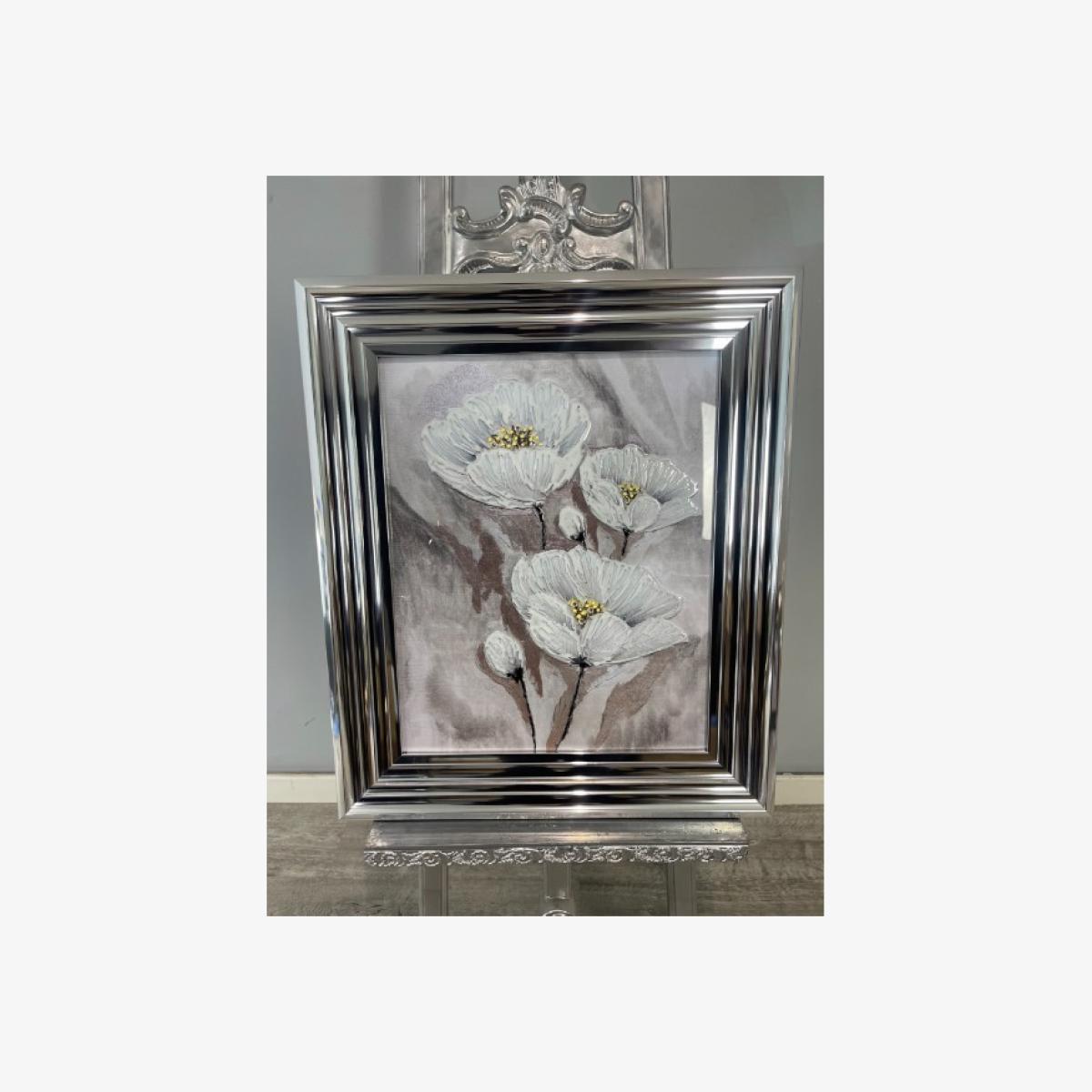 Framed 3 Flower Muted Art Print 50x40