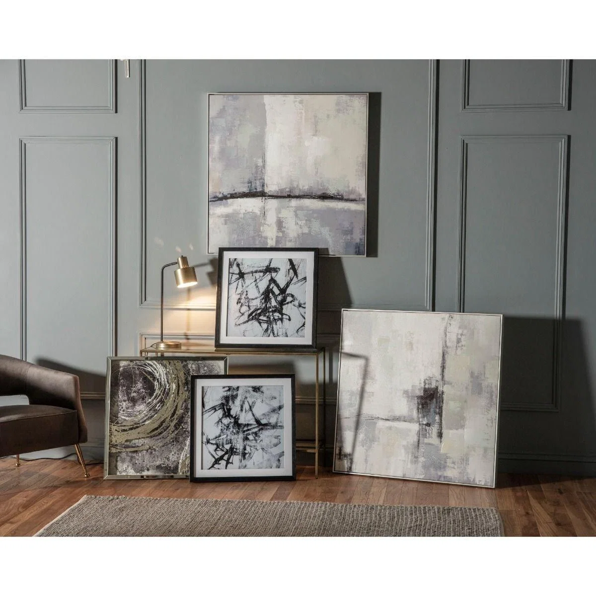 Monochrome Abstract Art Set of 2 – image 4