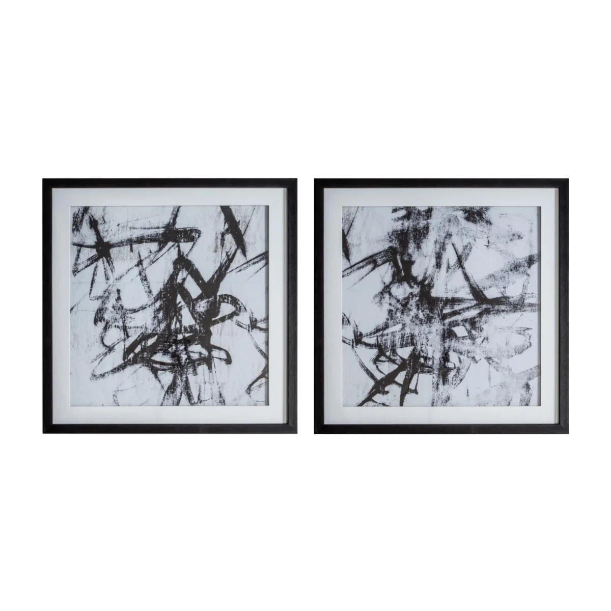 Monochrome Abstract Art Set of 2 – image 1