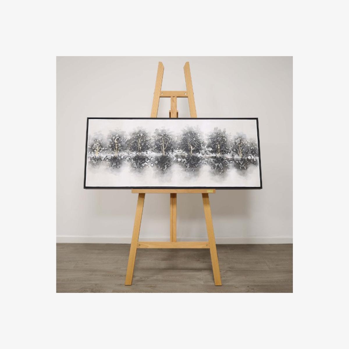 Winter Abstract Canvas With Black Frame 50x120cm