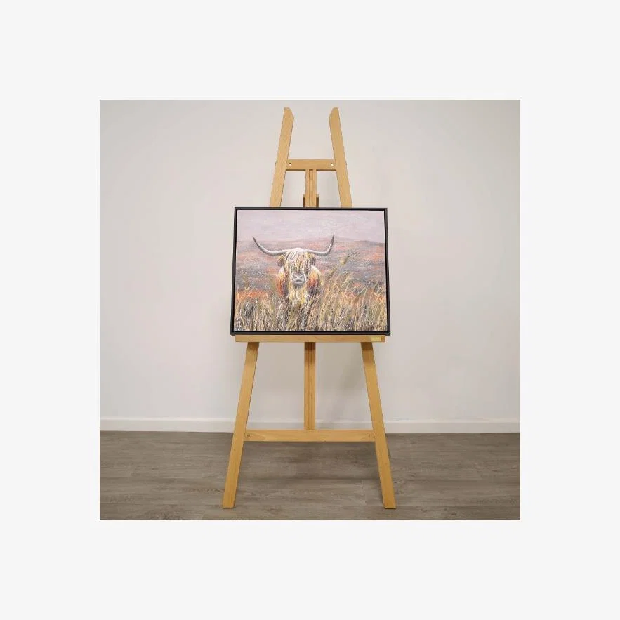 Highland Cow Canvas With Black Frame 50x60cm