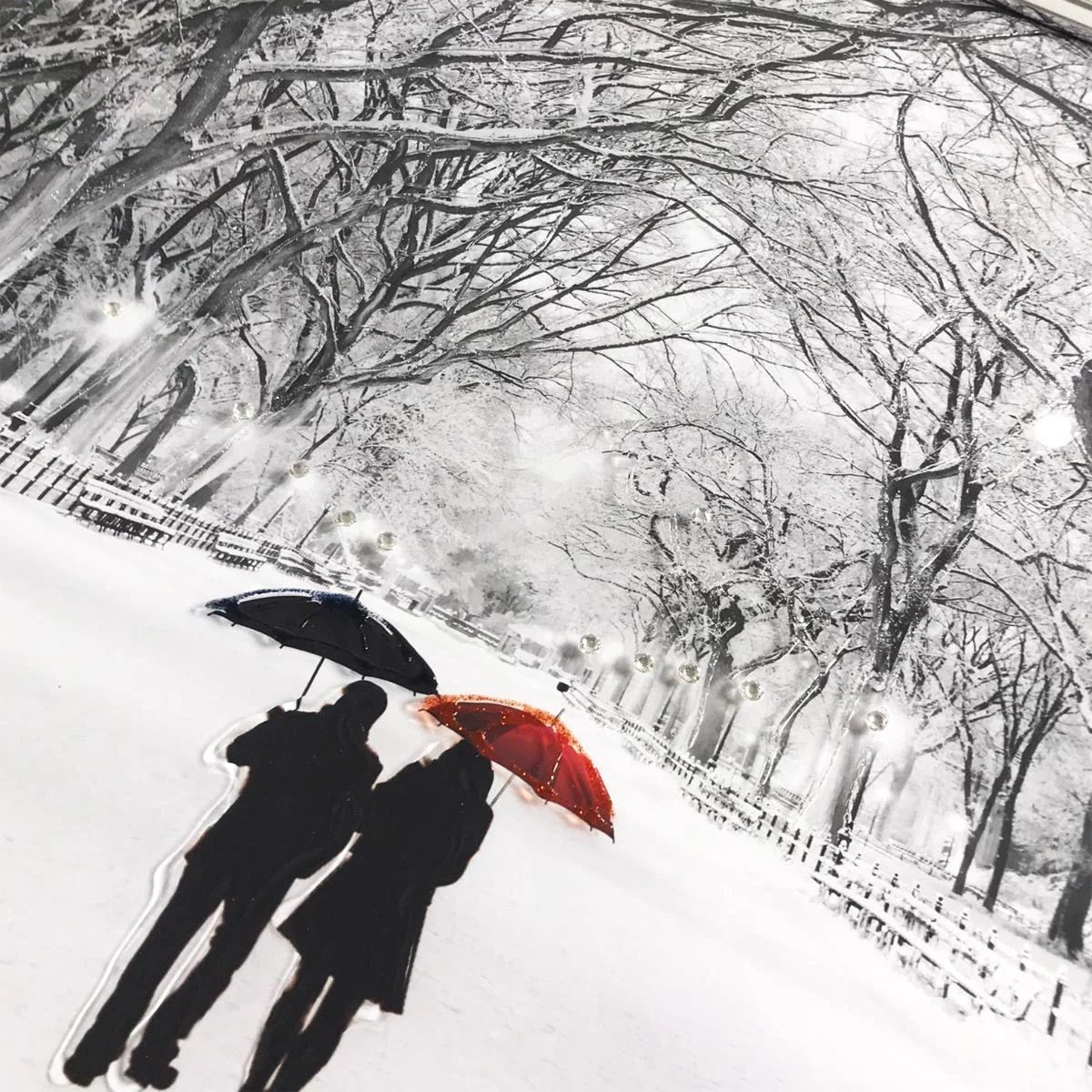 Winter Walk Liquid Art with Chrome Frame 80x60cm – image 2