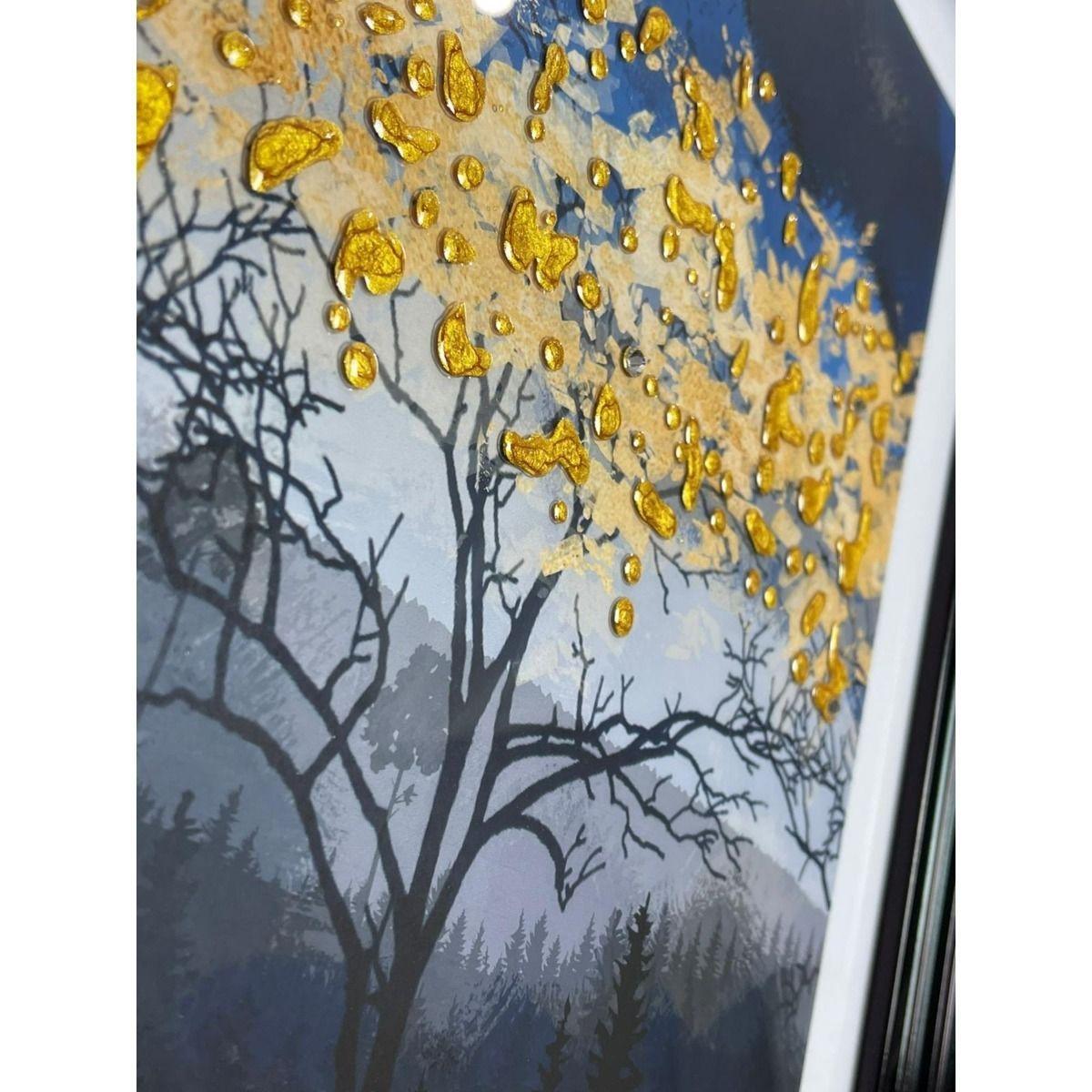 Sapphire Scape Small Liquid Art with Black Frame – image 2