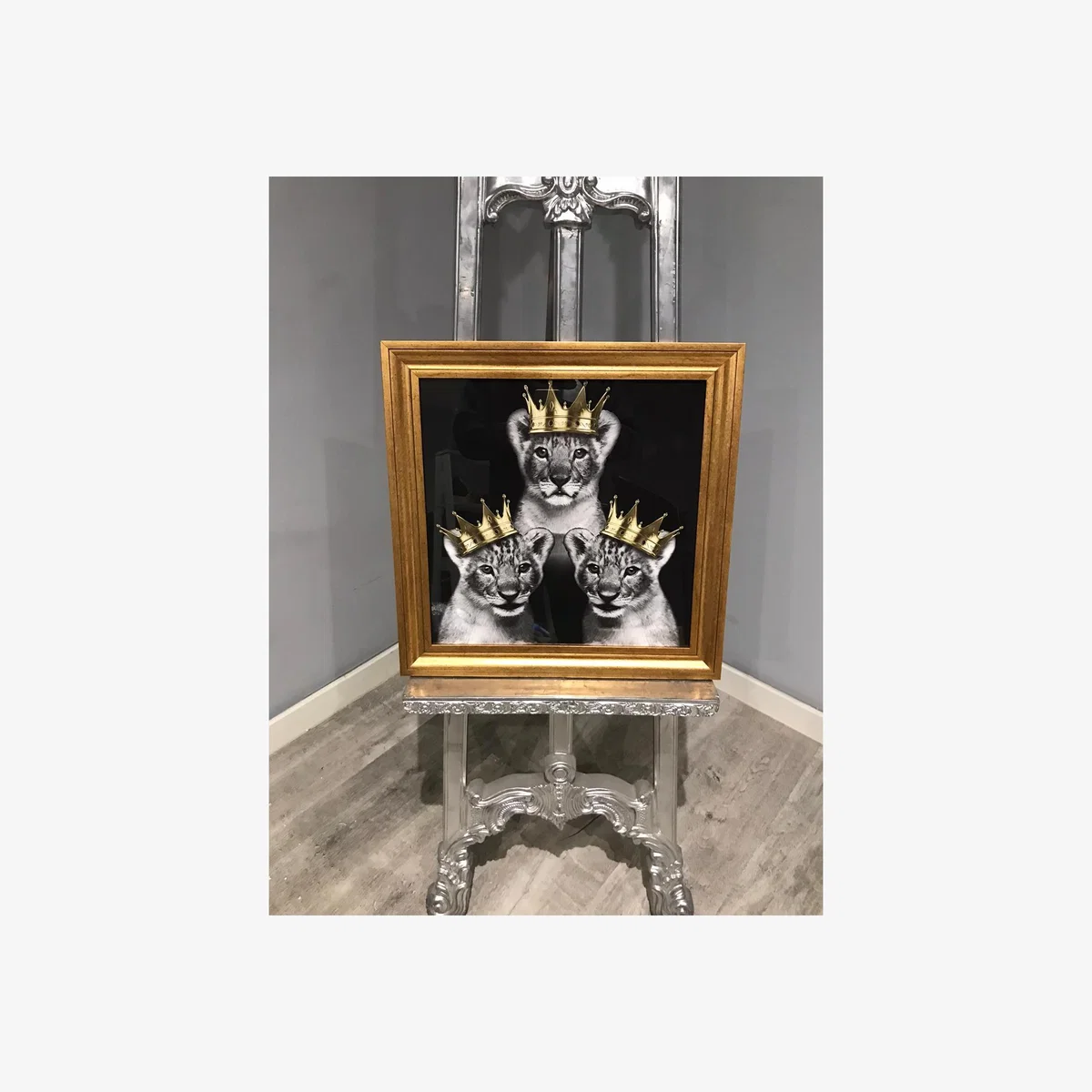 3 Lion Framed Wall Art