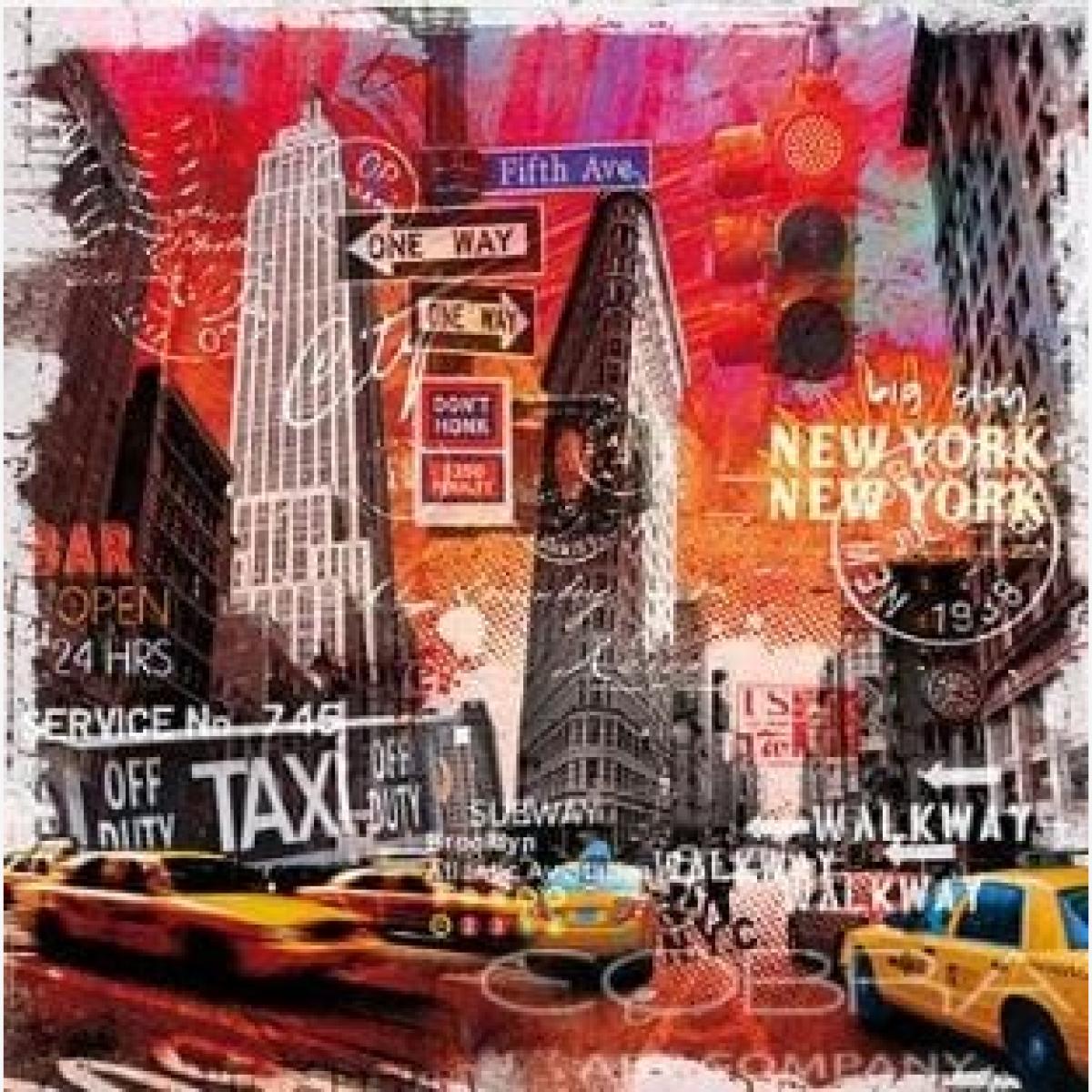 Stunning Large 1m x 1m Art On Acrylic New York Sunset GN7261