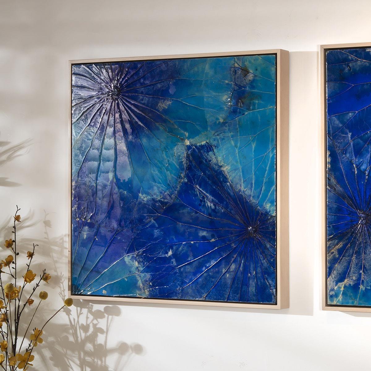 2-Piece Square Abstract Framed Wall Artwork Set Blue 120x60cm – image 5