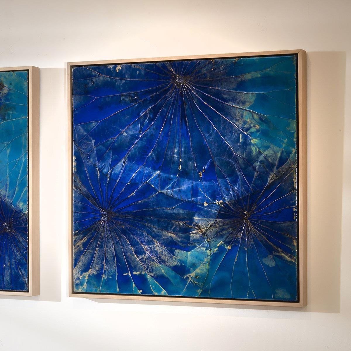 2-Piece Square Abstract Framed Wall Artwork Set Blue 120x60cm – image 6