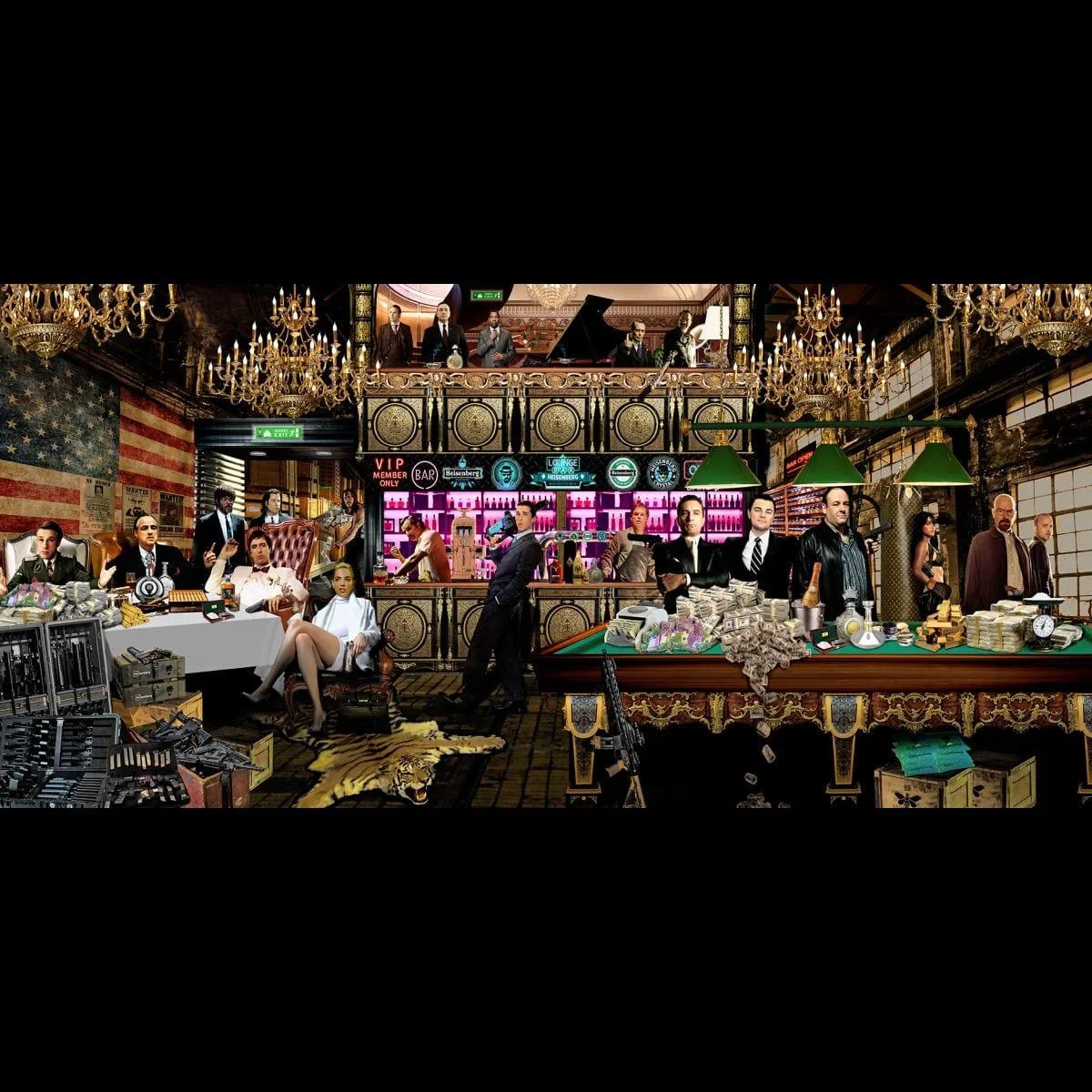 Stunning Large photographic 120x250 Acrylic Art Gangster Reunion 7790 – image 3