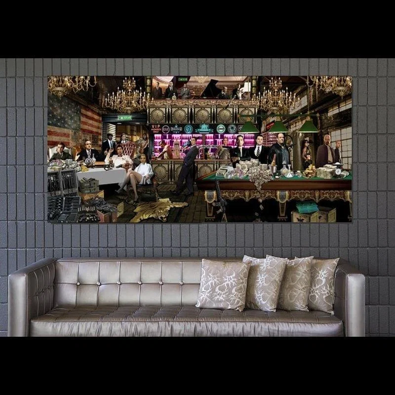 Stunning Large photographic 120x250 Acrylic Art Gangster Reunion 7790 – image 4