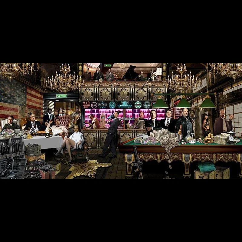 Stunning Large photographic 120x250 Acrylic Art Gangster Reunion 7790 – image 5