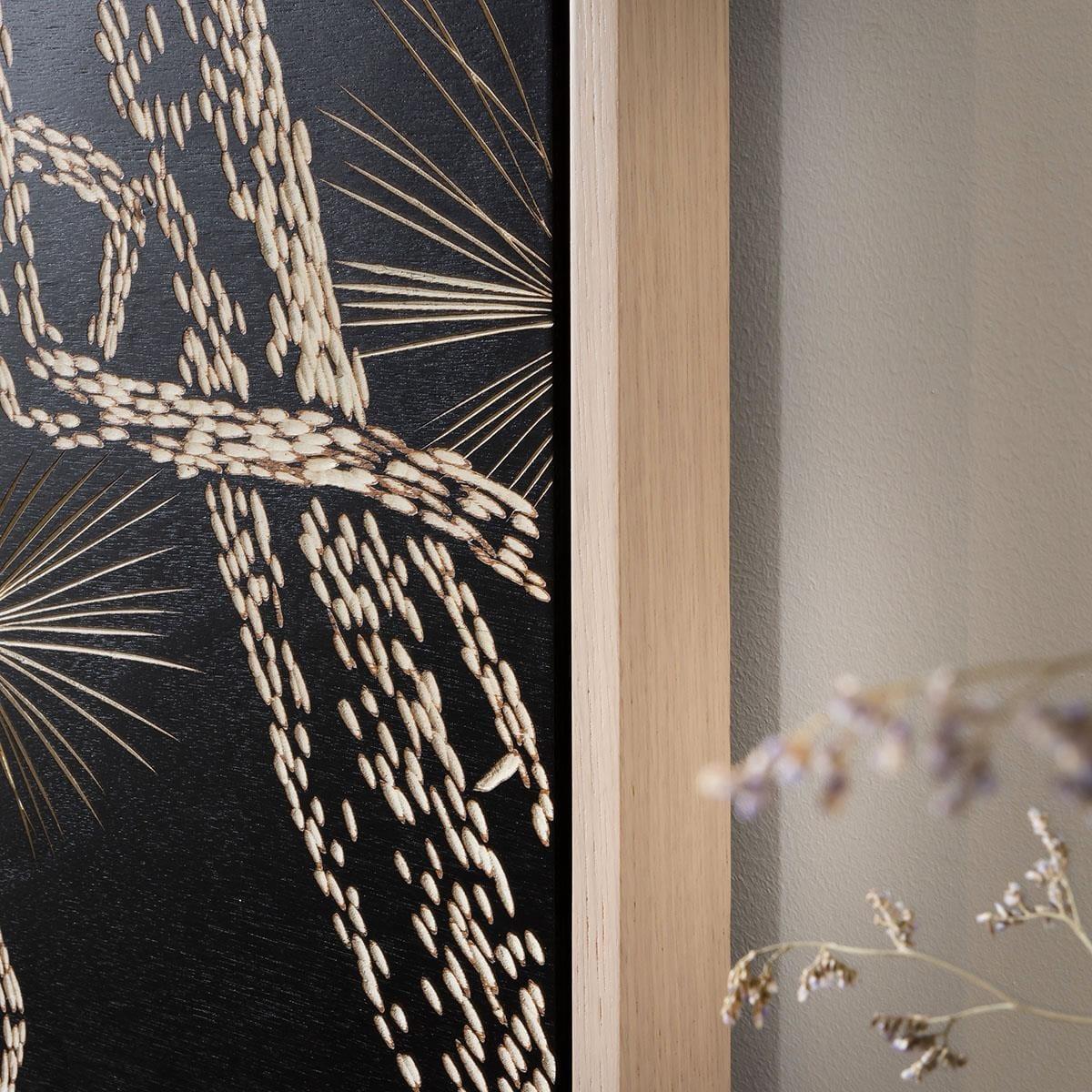 Quatropi Wall Art - Hand Carved Black Wood Wall Decor With Frame - 150x120cm – image 3