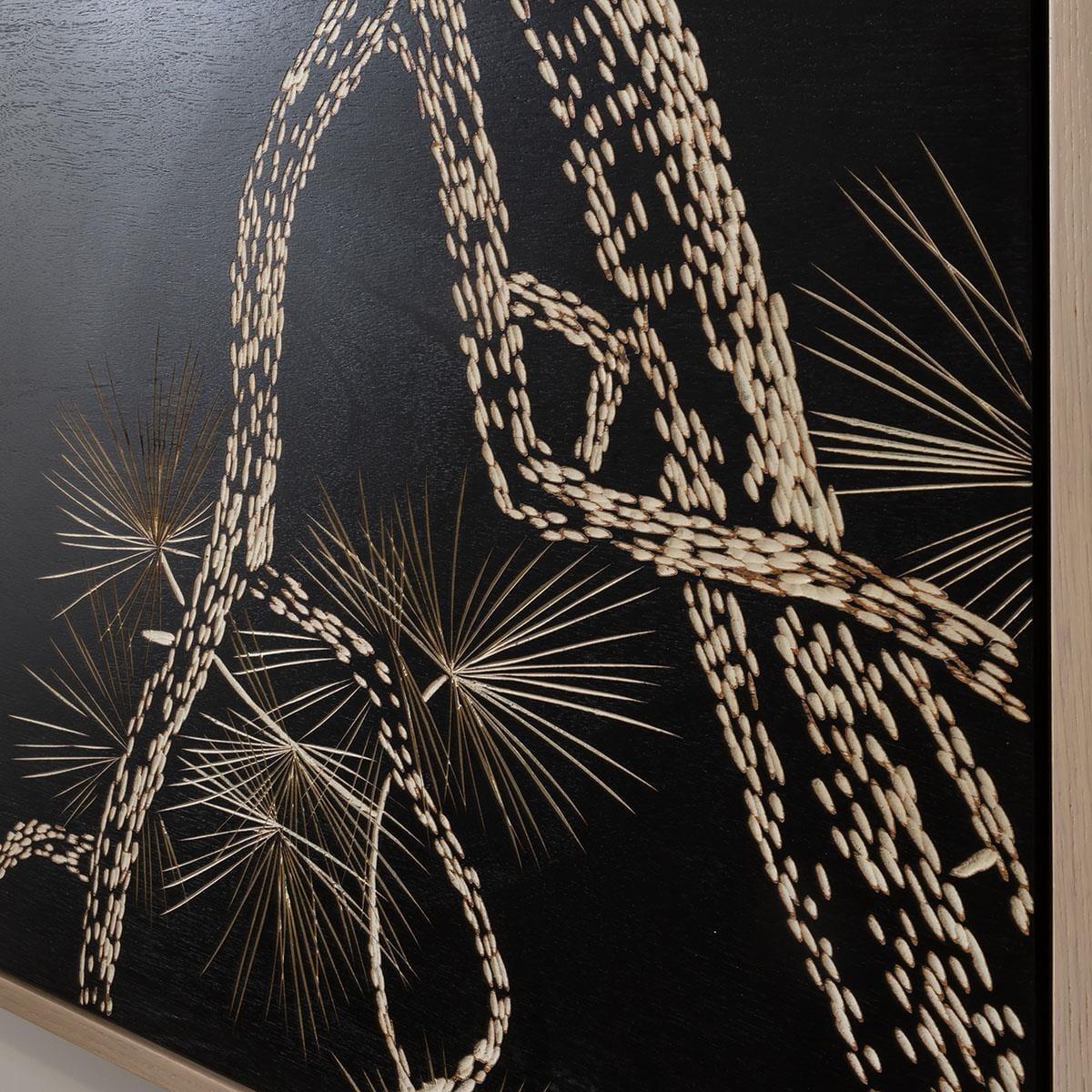 Quatropi Wall Art - Hand Carved Black Wood Wall Decor With Frame - 150x120cm – image 5