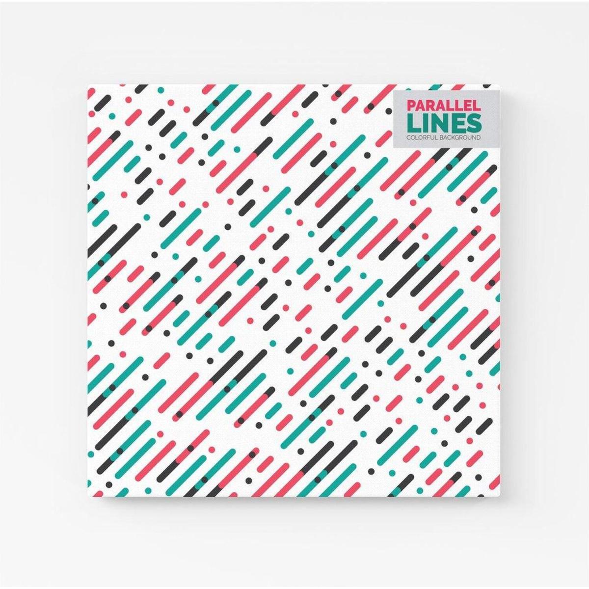 Overlapping Coloured Diagonal Lines Canvas Print - Pink / Small – image 4