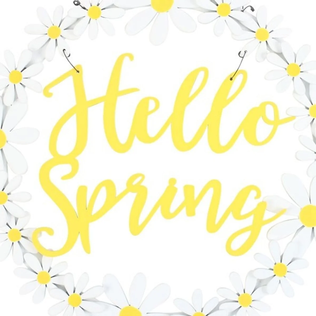 Something Different Hello Spring Daisy Wreath - White/Yellow – image 2