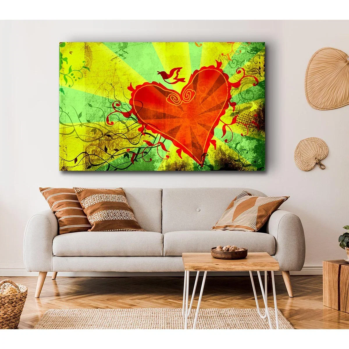 Love Of The Heart Canvas Print Wall Art - Yellow / 101.6cm – image 2
