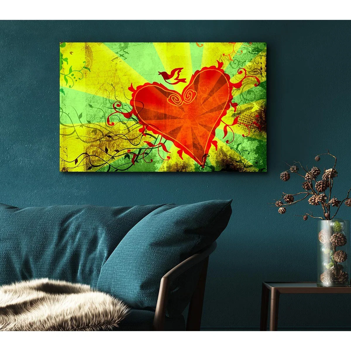 Love Of The Heart Canvas Print Wall Art - Yellow / 101.6cm – image 3
