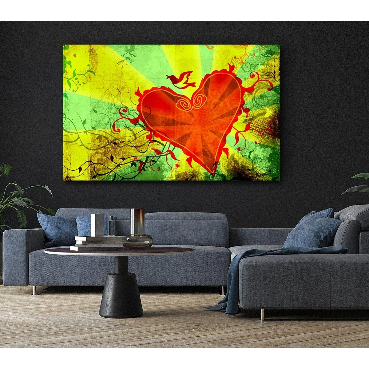 Love Of The Heart Canvas Print Wall Art - Yellow / 101.6cm – image 4