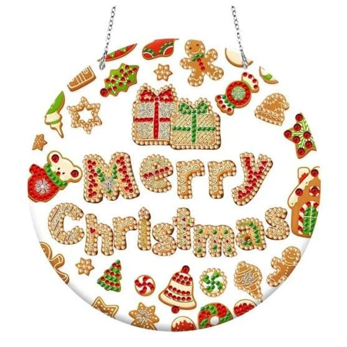 Merry Christmas Diamond Art Painting Hanging Decor - Multi – image 5