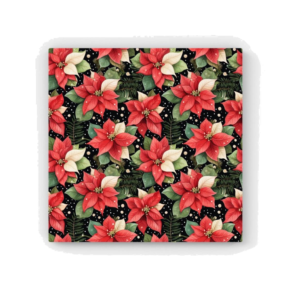 Poinsettia, Watercolor Style HD Metal Print - Red / 30cm