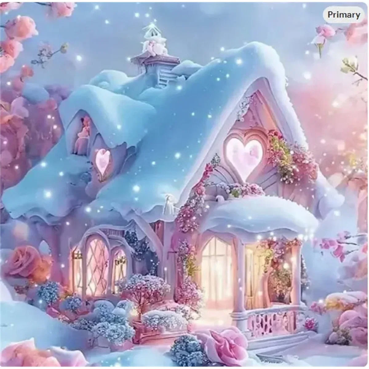 Fairytale Snowy Cottage Diamond Painting Kit - Multi – image 11