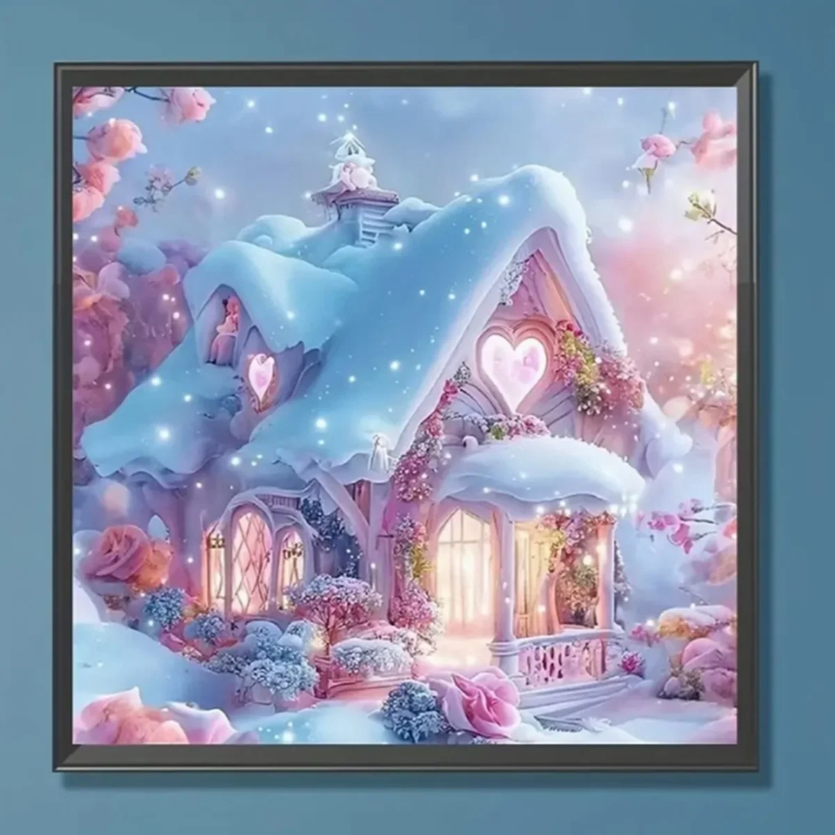 Fairytale Snowy Cottage Diamond Painting Kit - Multi – image 13