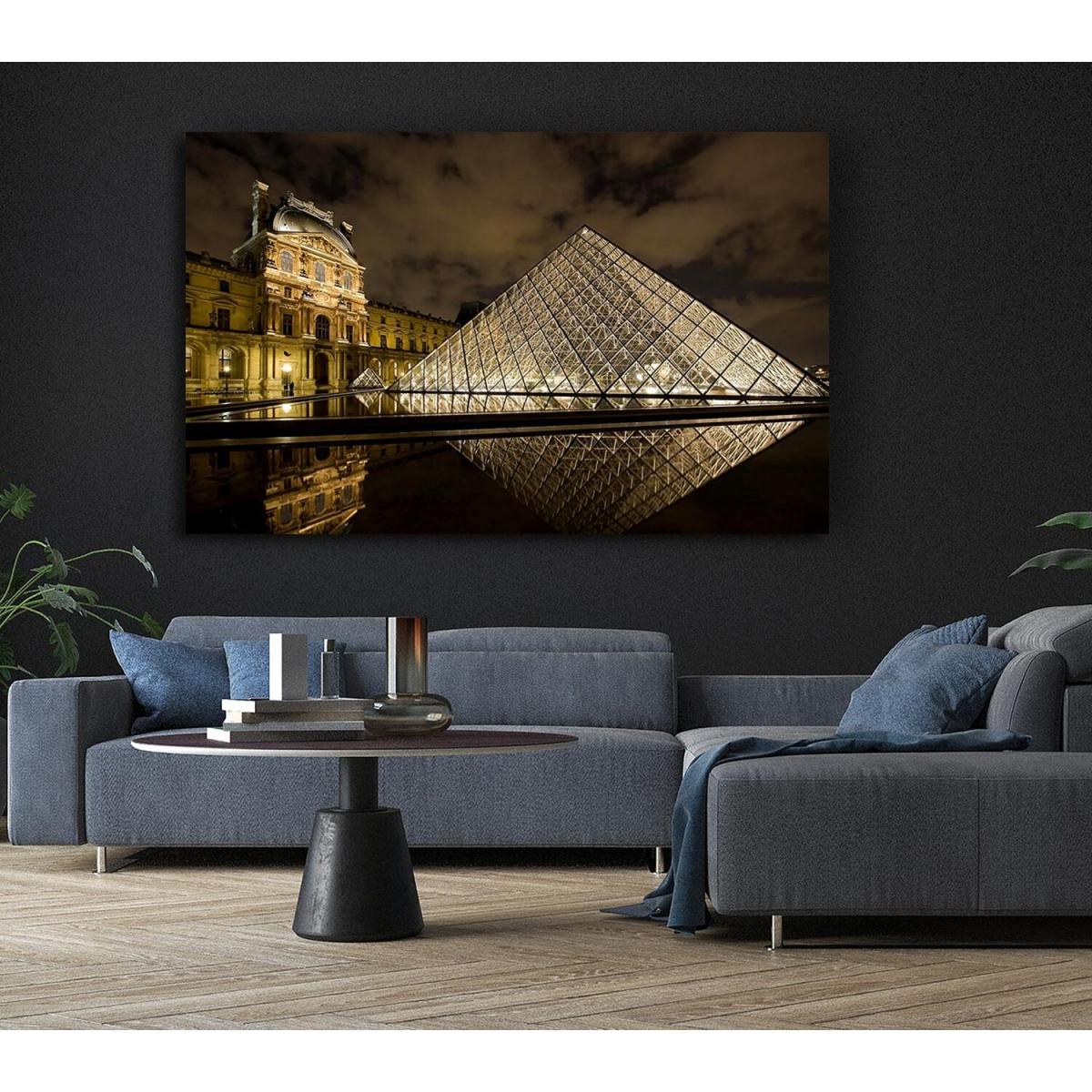 Louvre Museum Paris France Canvas Print Wall Art - Yellow / 50.8cm – image 6