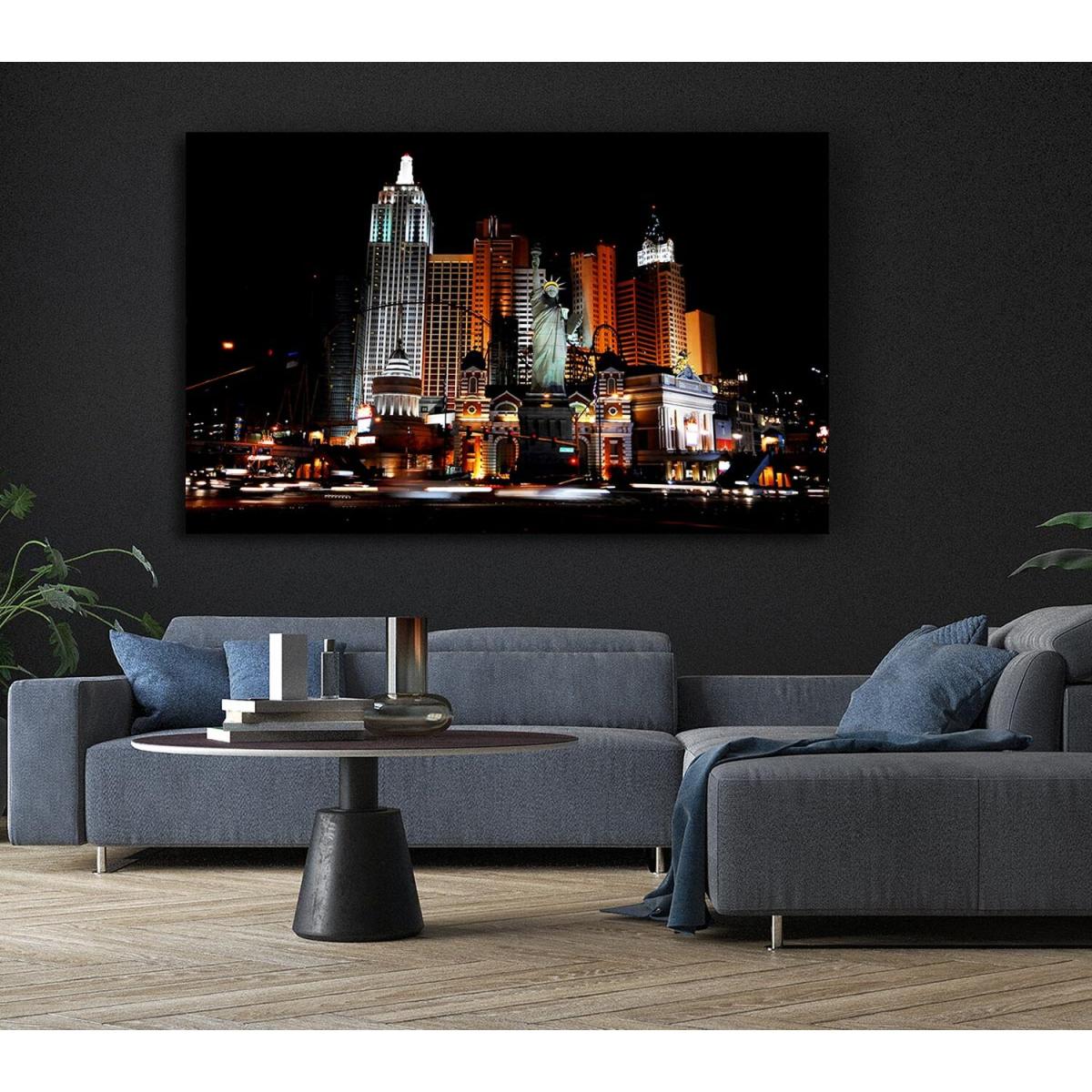 Las Vegas Statue Of Liberty Canvas Print Wall Art - Yellow / 81.28cm – image 5