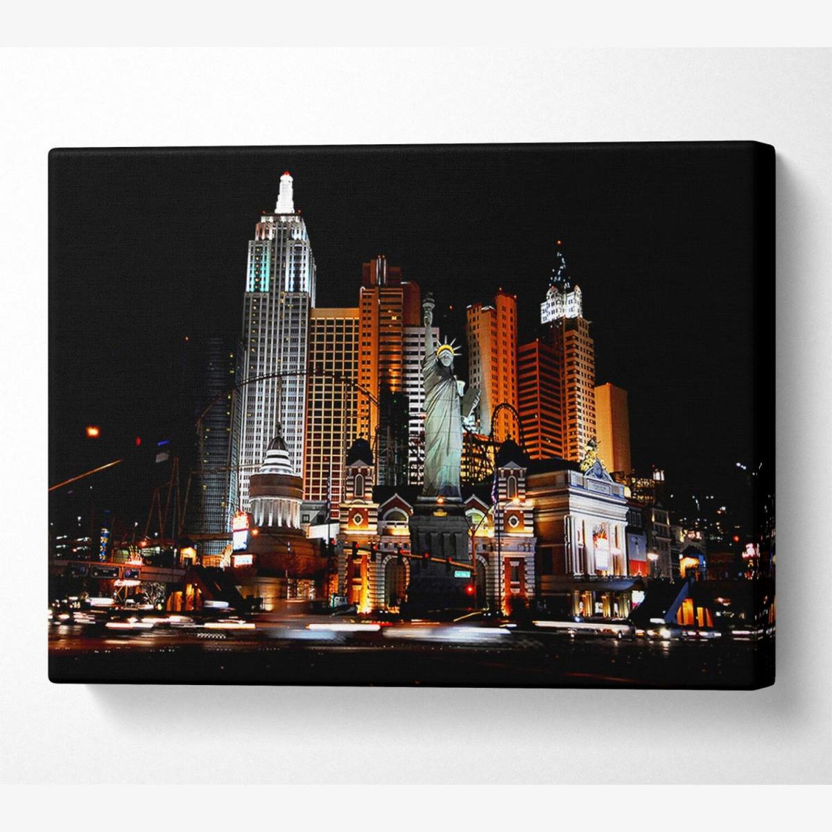 Las Vegas Statue Of Liberty Canvas Print Wall Art - Yellow / 81.28cm – image 1