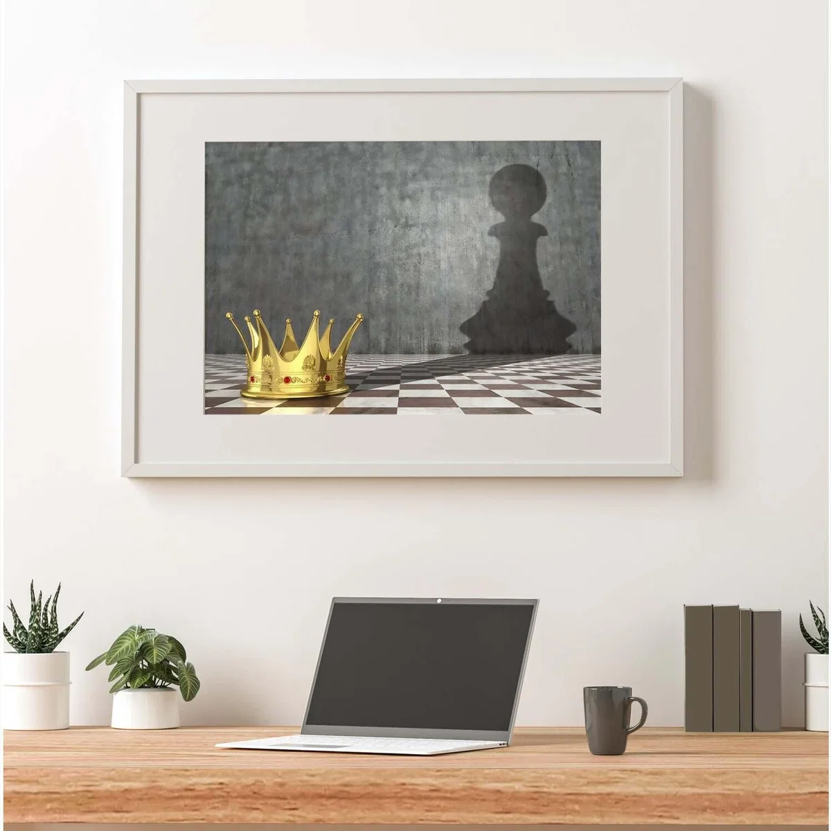 Deception - Crown Art Print - Grey / 42cm